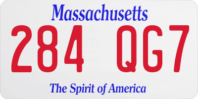 MA license plate 284QG7