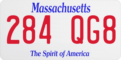 MA license plate 284QG8