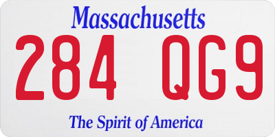 MA license plate 284QG9