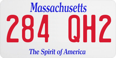 MA license plate 284QH2