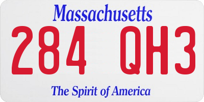 MA license plate 284QH3