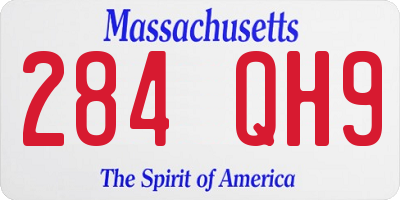 MA license plate 284QH9