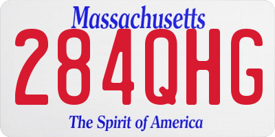 MA license plate 284QHG