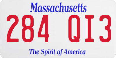 MA license plate 284QI3