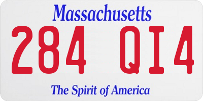 MA license plate 284QI4