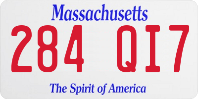 MA license plate 284QI7