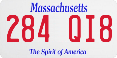 MA license plate 284QI8