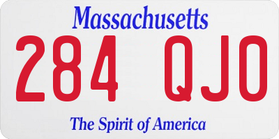 MA license plate 284QJ0