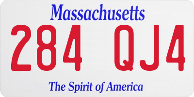 MA license plate 284QJ4