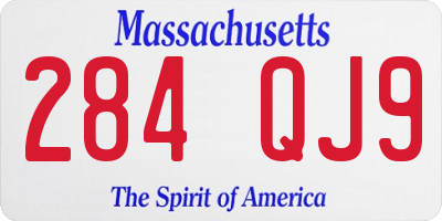 MA license plate 284QJ9