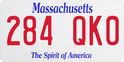 MA license plate 284QK0