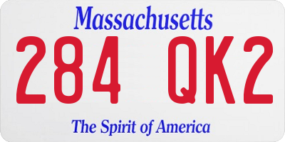 MA license plate 284QK2