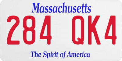 MA license plate 284QK4