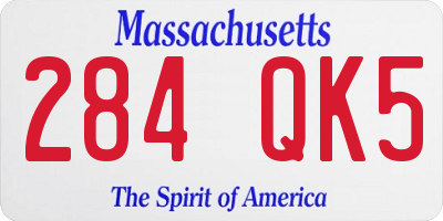 MA license plate 284QK5