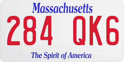 MA license plate 284QK6
