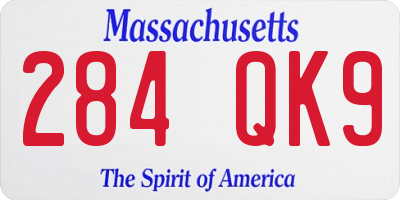 MA license plate 284QK9
