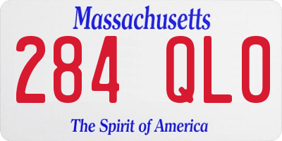 MA license plate 284QL0