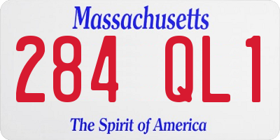 MA license plate 284QL1