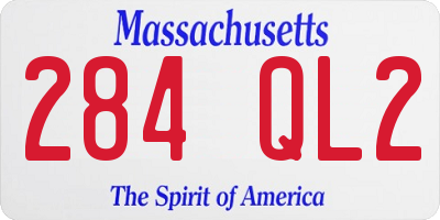 MA license plate 284QL2