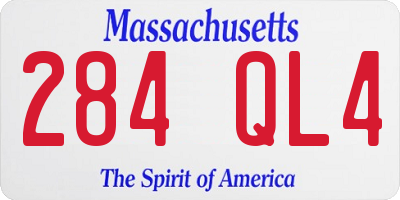 MA license plate 284QL4