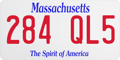 MA license plate 284QL5