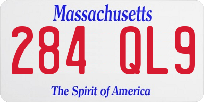 MA license plate 284QL9