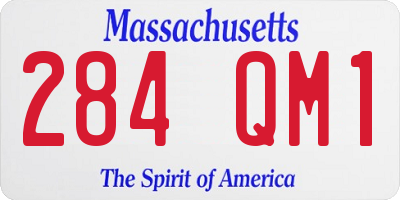 MA license plate 284QM1