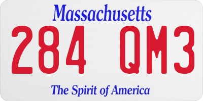 MA license plate 284QM3