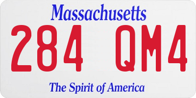 MA license plate 284QM4