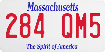 MA license plate 284QM5