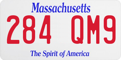 MA license plate 284QM9