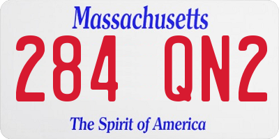 MA license plate 284QN2