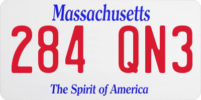 MA license plate 284QN3