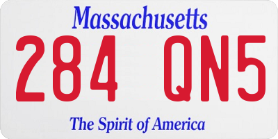 MA license plate 284QN5
