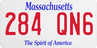 MA license plate 284QN6