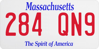 MA license plate 284QN9