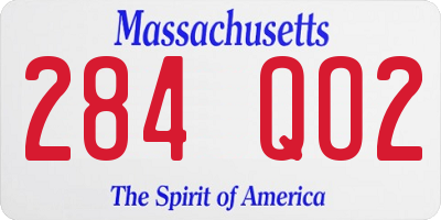 MA license plate 284QO2