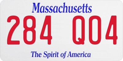 MA license plate 284QO4