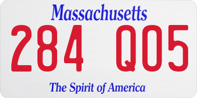 MA license plate 284QO5