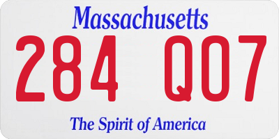 MA license plate 284QO7