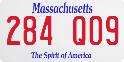 MA license plate 284QO9