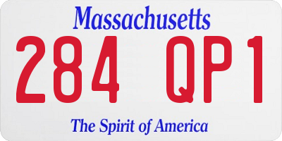 MA license plate 284QP1