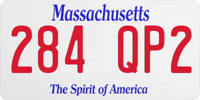 MA license plate 284QP2
