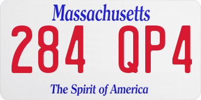 MA license plate 284QP4
