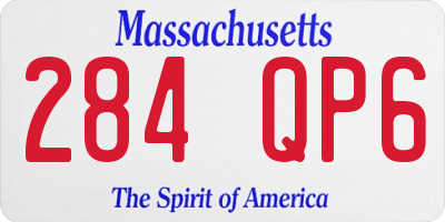 MA license plate 284QP6