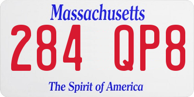 MA license plate 284QP8