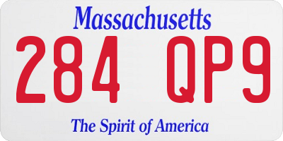 MA license plate 284QP9