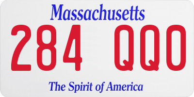 MA license plate 284QQ0