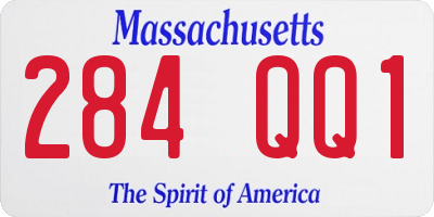 MA license plate 284QQ1