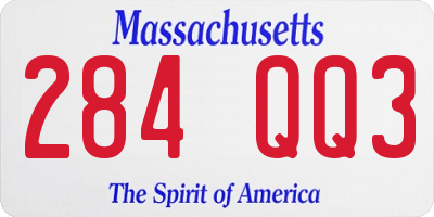 MA license plate 284QQ3